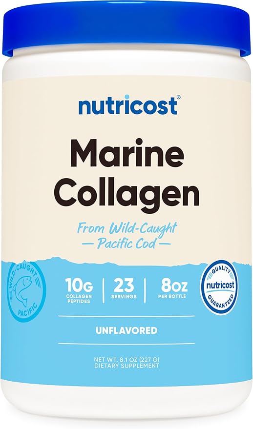 Nutricost Marine Collagen Powder Wild Caught Fish (8 oz) - 23 Servings, 10 G Protein Per Serving, Alaskan Wild-Caught