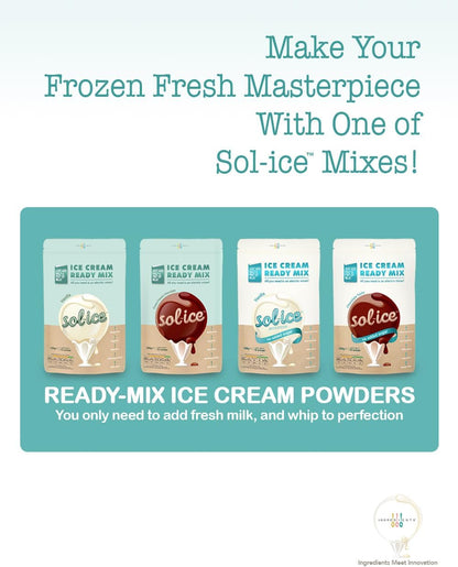 Sol-ice 0% Added Sugar Ice Cream Mix Powder | Dairy Keto Friendly | Whip with Just a Mixer or Machine | Vanilla 200g (makes 8-10 scoops) ice cream