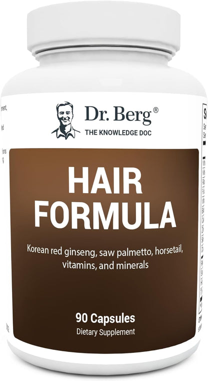 Dr. Berg All-in-One Vitamins for Hair, Skin, & Nails - Advanced Formula with Biotin, Saw Palmetto, DHT Blocker, & Trace Minerals - 90 Veg Capsules