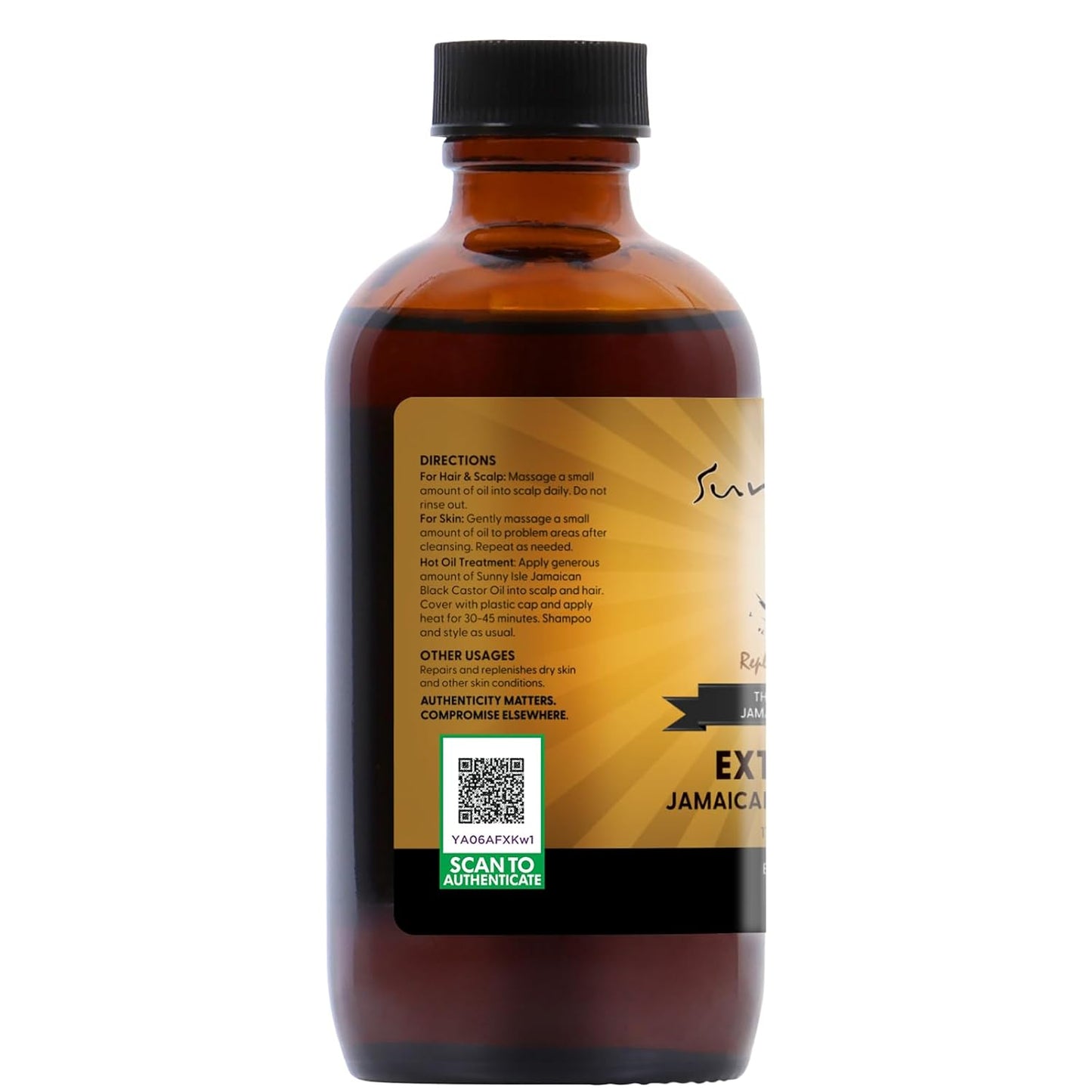 Sunny Isle Jamaican Black Castor Oil 4oz | 100% Natural for Hair, Scalp and Skin Care