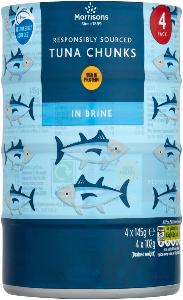 Morrisons Tuna Chunks In Brine, 4 x 145g