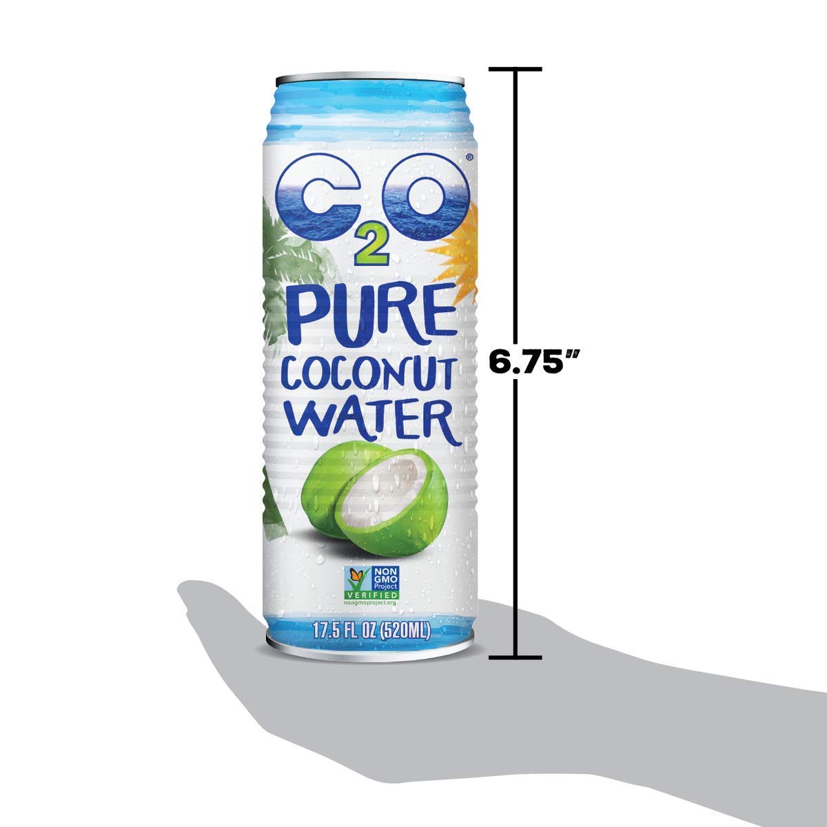 C2O Pure Coconut Water with Mango | Plant Based | Non-GMO | No Added Sugar | Essential Electrolytes | 17.5 FL OZ