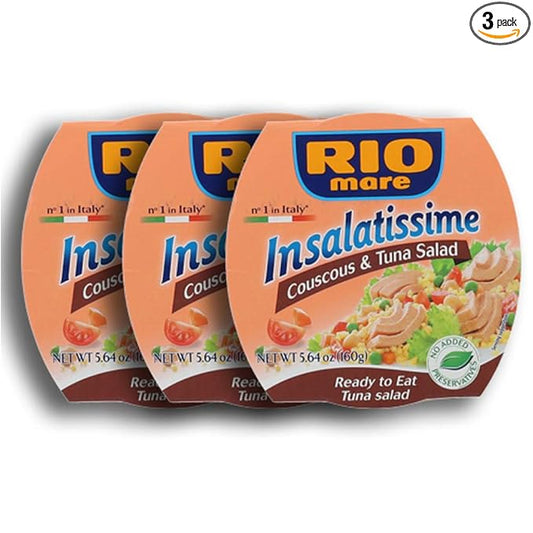 Rio Mare Insalatissima Couscous & Tuna Salad Can (Pack Of 3), 16.8 Ounce Total