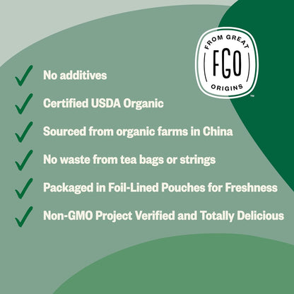 FGO Organic White Tea, Eco-Conscious Tea Bags, Packaging May Vary, 100 Count (Pack of 1)