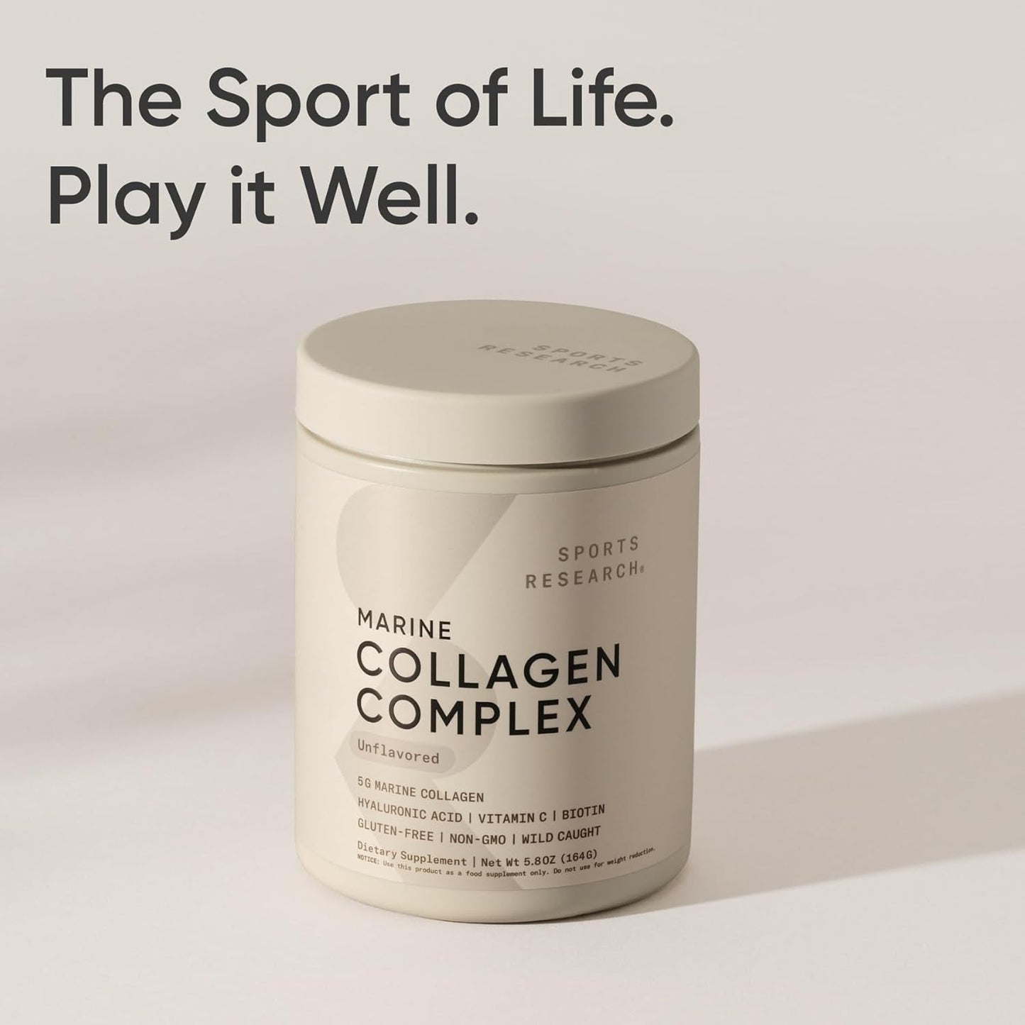 Sports Research Marine Collagen Peptides Powder - Sourced from Wild-Caught Fish, Pescatarian Friendly, Keto Certified & Non-GMO Verified - Easy to Mix in Water or Juice! (34 Servings)