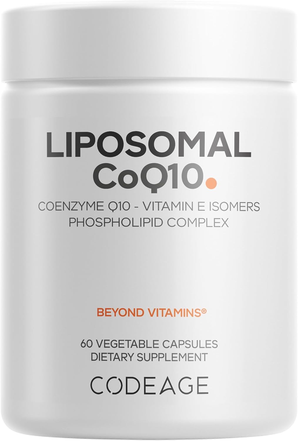 Codeage Liposomal CoQ10 Supplement - 125 mg Coenzyme Q10 with Vitamin E Isomers Tocopherols - 2-Month Supply - 1 Capsule Per Serving - Liposomal Delivery - Vegan, Non-GMO, Gluten-Free - 60 Capsules