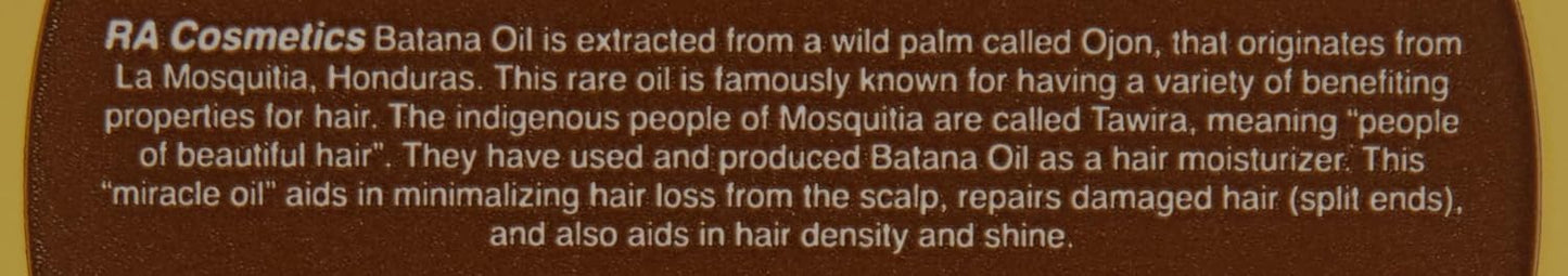 RA COSMETICS 100% Natural Unrefined Batana Hair Oil for Growth, Repair & Strength | 8 oz Nourishing Moisturizer for Damaged Hair from Honduras