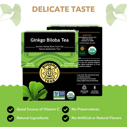 Buddha Teas - Chaga Tea - Organic Herbal Tea - For Cognitive Balance & Overall Health - With Chaga Mushroom, Antioxidants & B Vitamins - Caffeine Free - OU Kosher - 18 Tea Bags (Pack of 1)