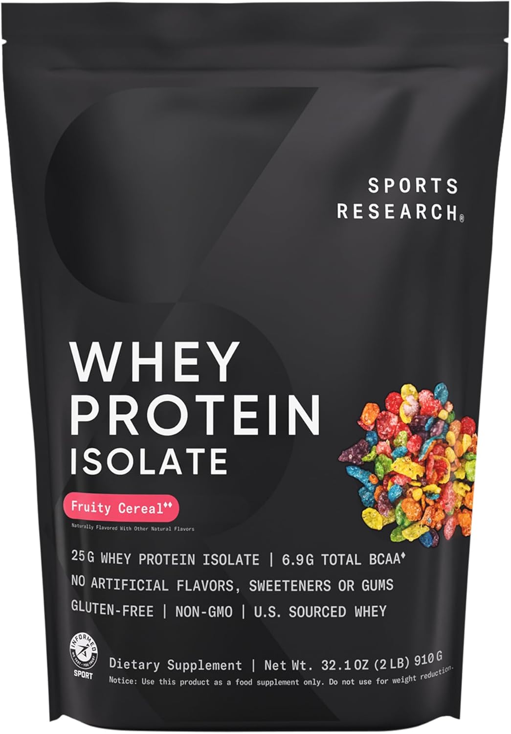 Sports Research Whey Protein Isolate - Sports Nutrition Protein Powder 25g per Serving - 5lb Bag Whey Protein - Vanilla Flavor - Bulk Protein Powder, 56 Servings