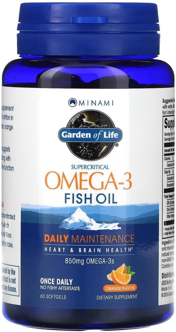 Garden of Life Minami Nutrition, Supercritical Omega-3 Fish Oil, Orange, 60 Softgels