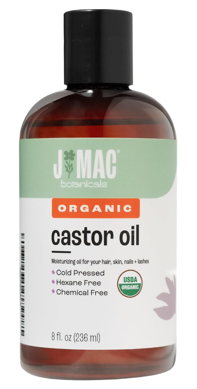 Organic Castor Oil, Cold Pressed (16 oz) BPA Free, Castor hexane free, for face, skin, eyelashes, Certified USDA Organic