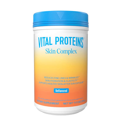 Vital Proteins Collagen Peptides for Women - 20g Hydrolyzed Collagen, Vitamin C, Hyaluronic Acid, Reduce Fine Lines & Wrinkles, Verisol & Holimel - Skin Complex Supplement, Unflavored 11.9oz Powder