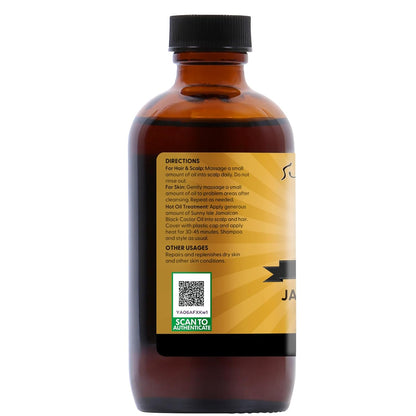 Sunny Isle Jamaican Black Castor Oil 4oz | 100% Natural for Hair, Scalp and Skin Care