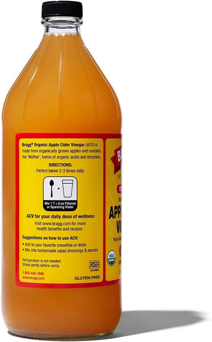 سرکەی سێوی ئۆرگانیکی براگ لەگەڵ The Mother 946ml (وەشانێکی ئەمریکی)