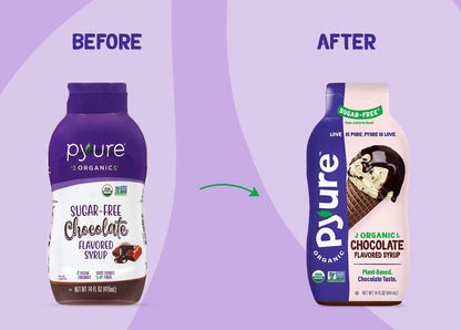 Pyure Organic Caramel Flavored Syrup, Zero Sugar, 1 Net Carb, Gluten-Free, Plant-Based for Vegan Keto Friendly Food, 14 Oz