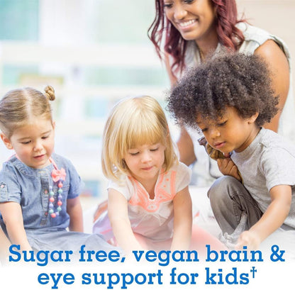 Garden of Life Kids Plant Omega-3 Liquid, Strawberry - Vegan Brain & Eye Support for Kids, Plant-Based Children's Omega 3 ALA, DHA & EPA Supplement for Children, Sugar Free & Non-GMO - 2 fl oz Liquid