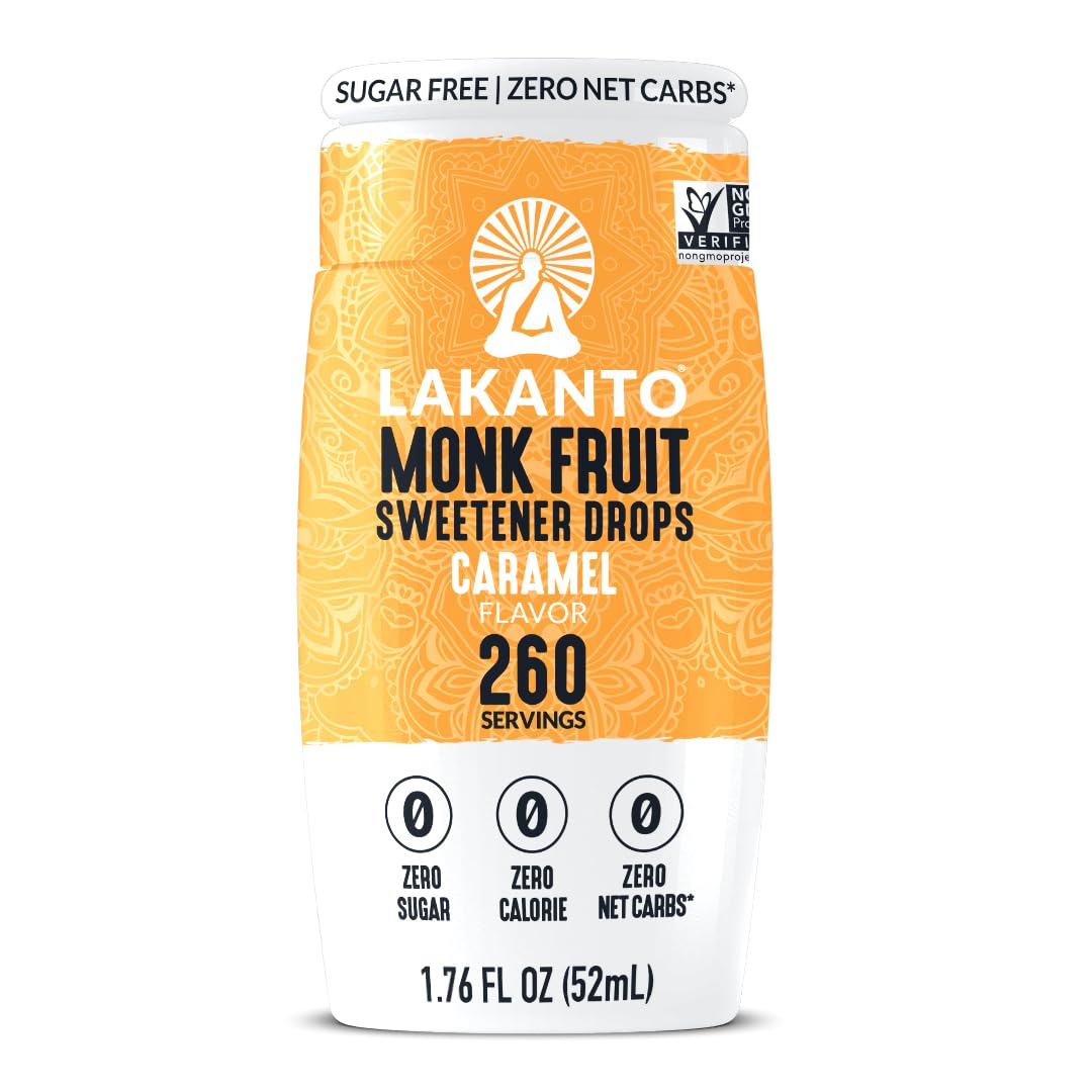 Lakanto Liquid Monk Fruit Extract Drops, Original, Erythritol Free Sugar Substitute Sweetener For Coffee, Tea, Smoothies, Oatmeal, Yogurt, Cocktails, Sugar Free, Vegan, Keto, Zero Sugar (1.76 Fl Oz)