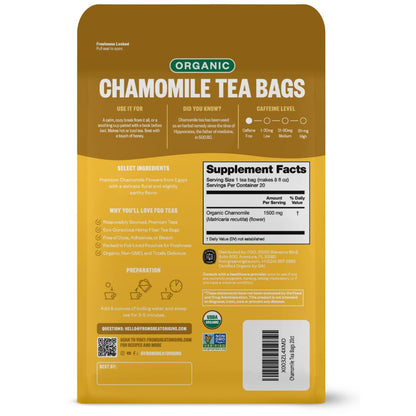 FGO Organic Nettle Leaf Tea, 100 Count, Eco-Conscious Tea Bags, Caffeine Free, Resealable Bag, Packaging May Vary (Pack of 1)