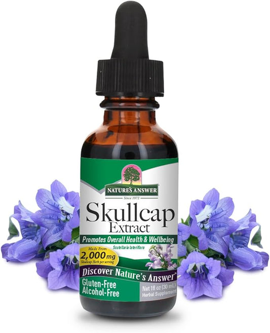 Nature's Answer Alcohol-Free Skullcap Herb Extract Supplement 1-Fluid Ounce Liquid | Natural Calming Supplement | Nervous System Support