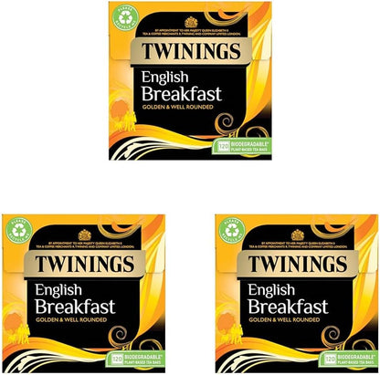 Twinings English Breakfast Decaf Tea | Golden, Well Rounded & Full Bodied Decaffeinated Black Tea | 40 Biodegradable Tea Bags