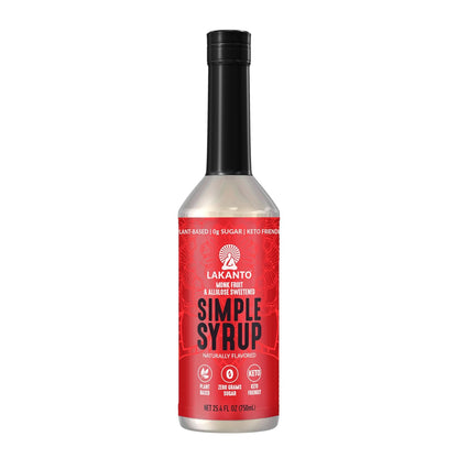 Lakanto Simple Flavoring Syrup - Monk Fruit Sweetener with Allulose, Perfect for Coffee, Tea, Cocktails, Snow Cones, Sodas, Other Drinks, Keto, Vegan (Original - 25.4 fl oz)