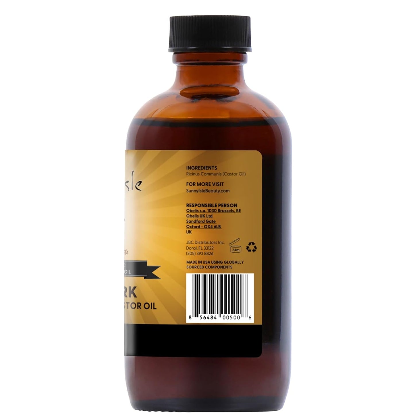 Sunny Isle Jamaican Black Castor Oil 4oz | 100% Natural for Hair, Scalp and Skin Care