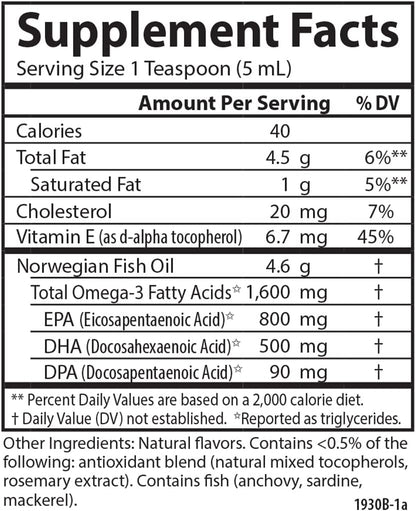 Carlson - Cod Liver Oil, 1100 mg Omega-3s, Plus Vitamins A and D3, Wild Caught Norwegian Arctic Cod Liver Oil, Sustainably Sourced Nordic Fish Oil Liquid, Unflavored, 250 mL (8.4 Fl Oz)