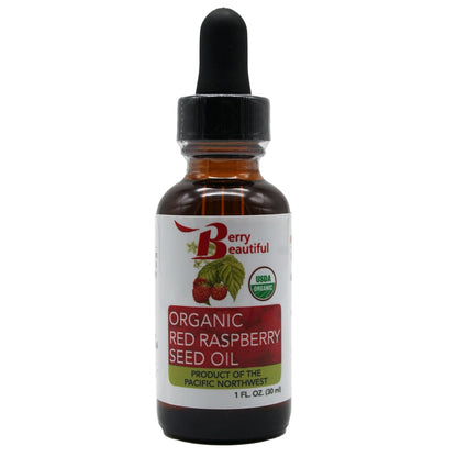 Organic Red Raspberry Seed Oil - Cold-Pressed, 100% Pure, Skin-Nourishing Antioxidants for Skincare (1 fl oz / 30 ml)