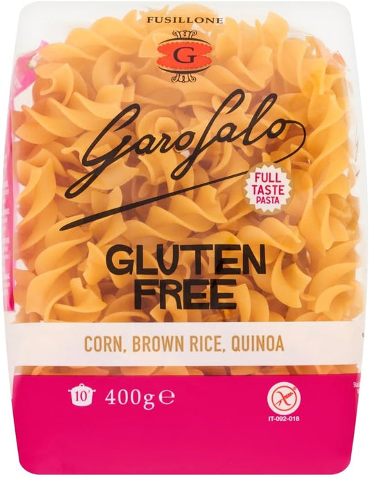 Garofalo Gluten Free Fusilloni Italian Dried Pasta, 400g - Suitable for Coeliac and Vegan diets (Pack of 1)