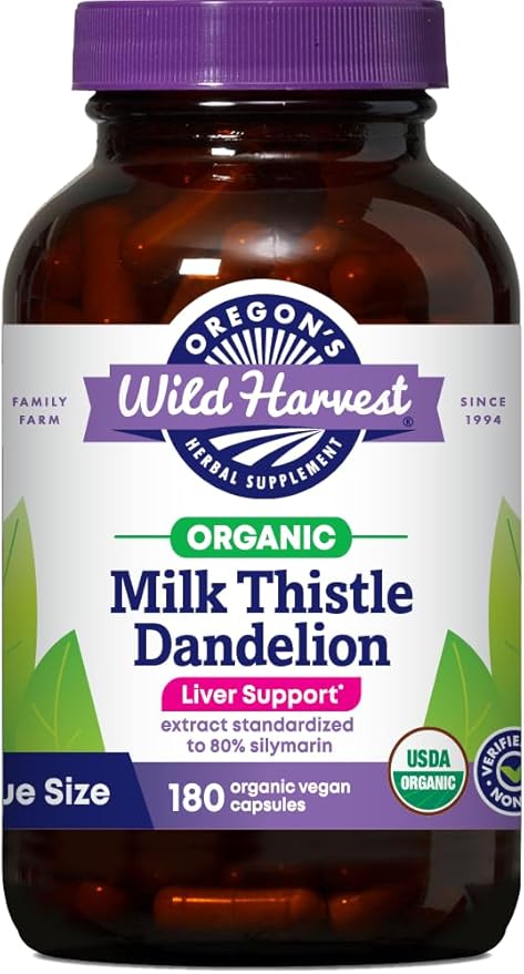 Oregon's Wild Harvest Milk Thistle Dandelion, Organic, 180 Count