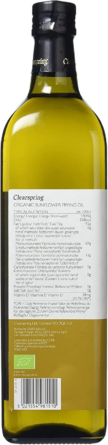 Clearspring Organic Sunflower Frying Oil (500 ml)