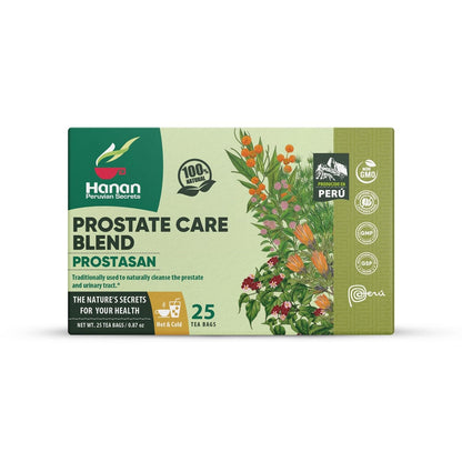 Hanan Peruvian Secrets Prostasan Herbal Tea | 100% Natural Prostate Care Blend | 25 Tea Bags | Naturally Aids in Cleansing the Prostate and Urinary Tract