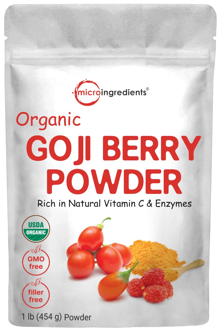 Organic Acerola Powder, 8oz | Natural Organic Vitamin C Superfood | No Sugar & Additives | Great Flavor for Drinks, Smoothie, & Beverages | Non-GMO & Vegan Friendly, Brazil Origin