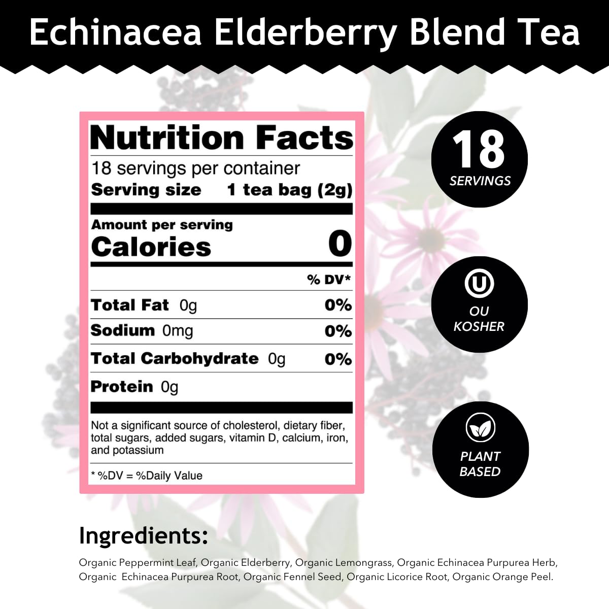 Buddha Teas - Chaga Tea - Organic Herbal Tea - For Cognitive Balance & Overall Health - With Chaga Mushroom, Antioxidants & B Vitamins - Caffeine Free - OU Kosher - 18 Tea Bags (Pack of 1)