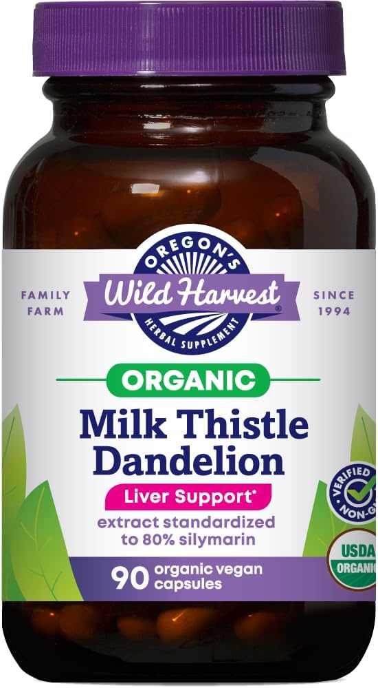 Oregon's Wild Harvest Milk Thistle Dandelion, Organic, 180 Count
