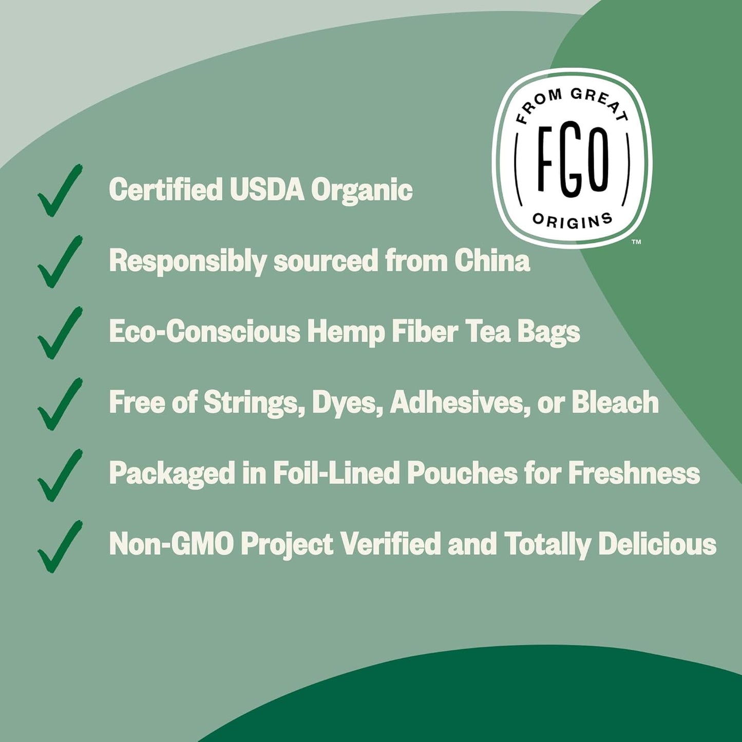 FGO Organic White Tea, Eco-Conscious Tea Bags, Packaging May Vary, 100 Count (Pack of 1)