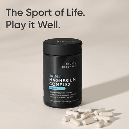 Sports Research® Triple Magnesium Complex 300mg, 120 Veggie Capules