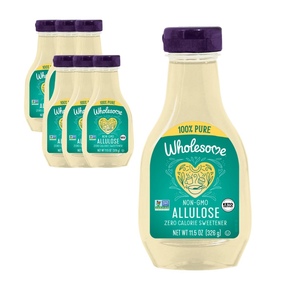 Wholesome Sweeteners 11.5-Ounce Allulose, Zero Calorie Sweetener, Keto Friendly, Non GMO, Non-Erythritol, Gluten Free & Vegan Liquid Sweetener, 1 Pack