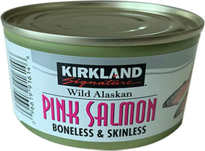 Kirkland Signature Wild Alaskan Pink Salmon - Premium - Boneless & Skinless - 700mg Omega-3s Per Serving - 6 x170g