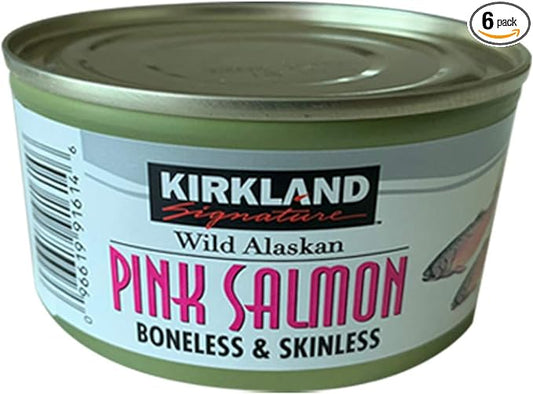 Kirkland Signature Wild Alaskan Pink Salmon - Premium - Boneless & Skinless - 700mg Omega-3s Per Serving - 6 x170g