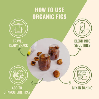 topline Sunny Fruit Organic Sun-Dried Figs - Sugar Free & Gluten Free Vegan High in Fibre Healthy Snacks great for Breakfast Cereals, School Lunch Box with Card.