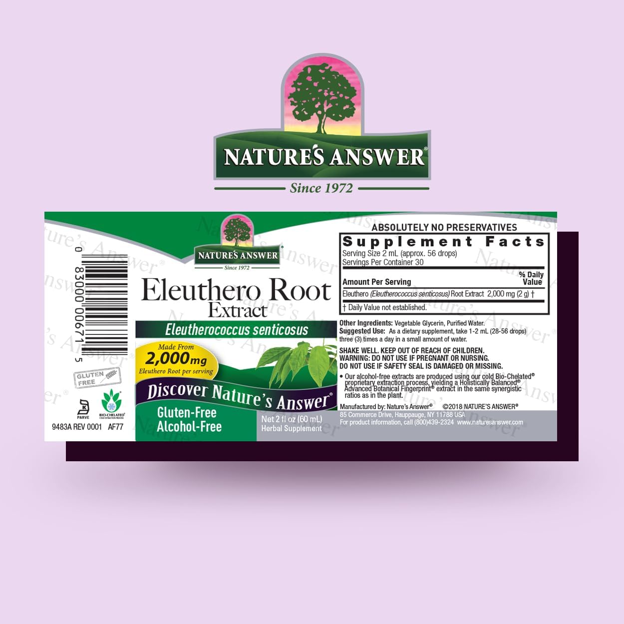 Nature's Answer Alcohol-Free Eleuthero Root, 2-Fluid Ounces