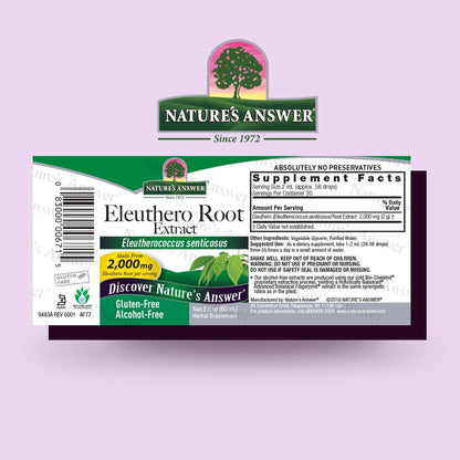 Nature's Answer Alcohol-Free Eleuthero Root, 2-Fluid Ounces
