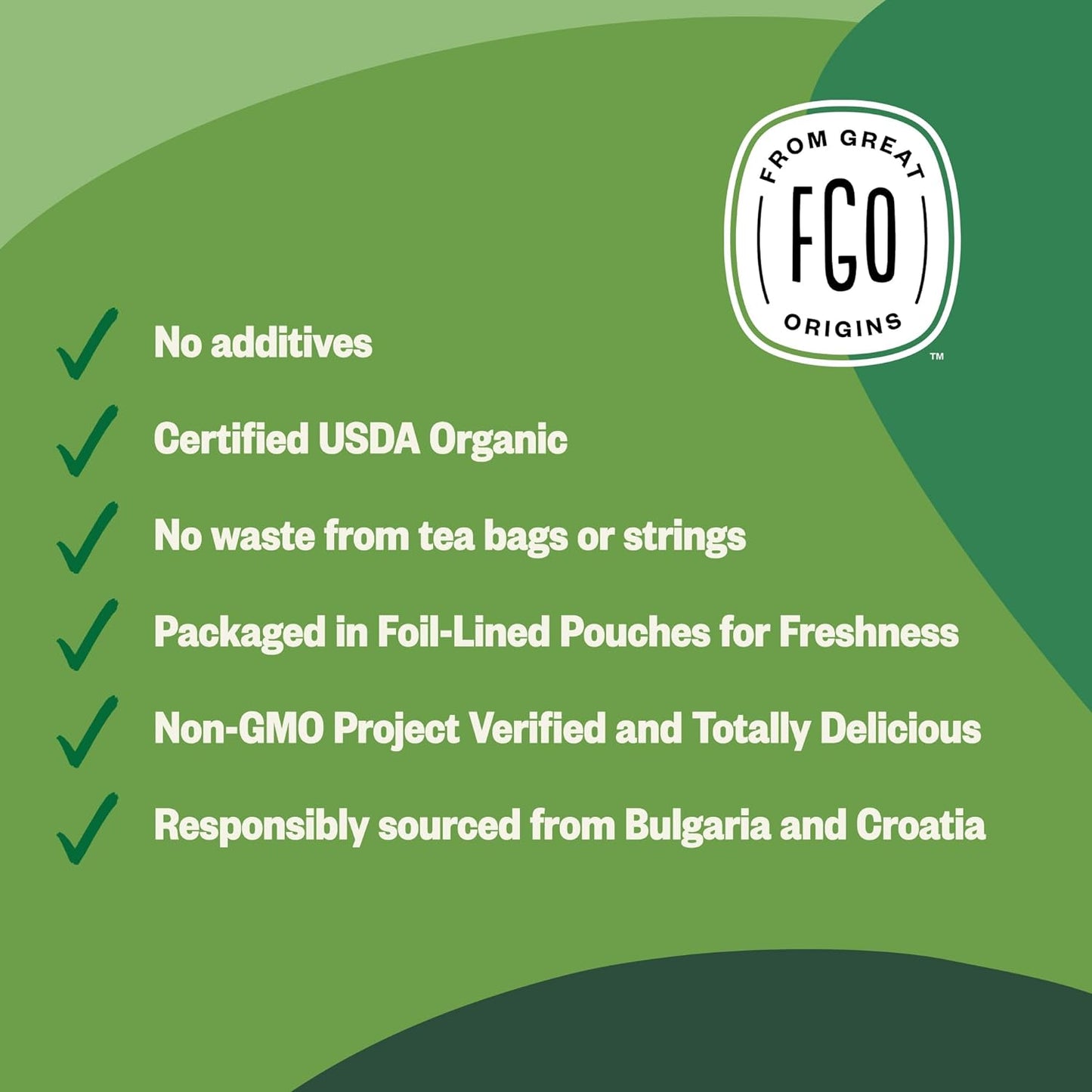 FGO Organic White Tea, Eco-Conscious Tea Bags, Packaging May Vary, 100 Count (Pack of 1)