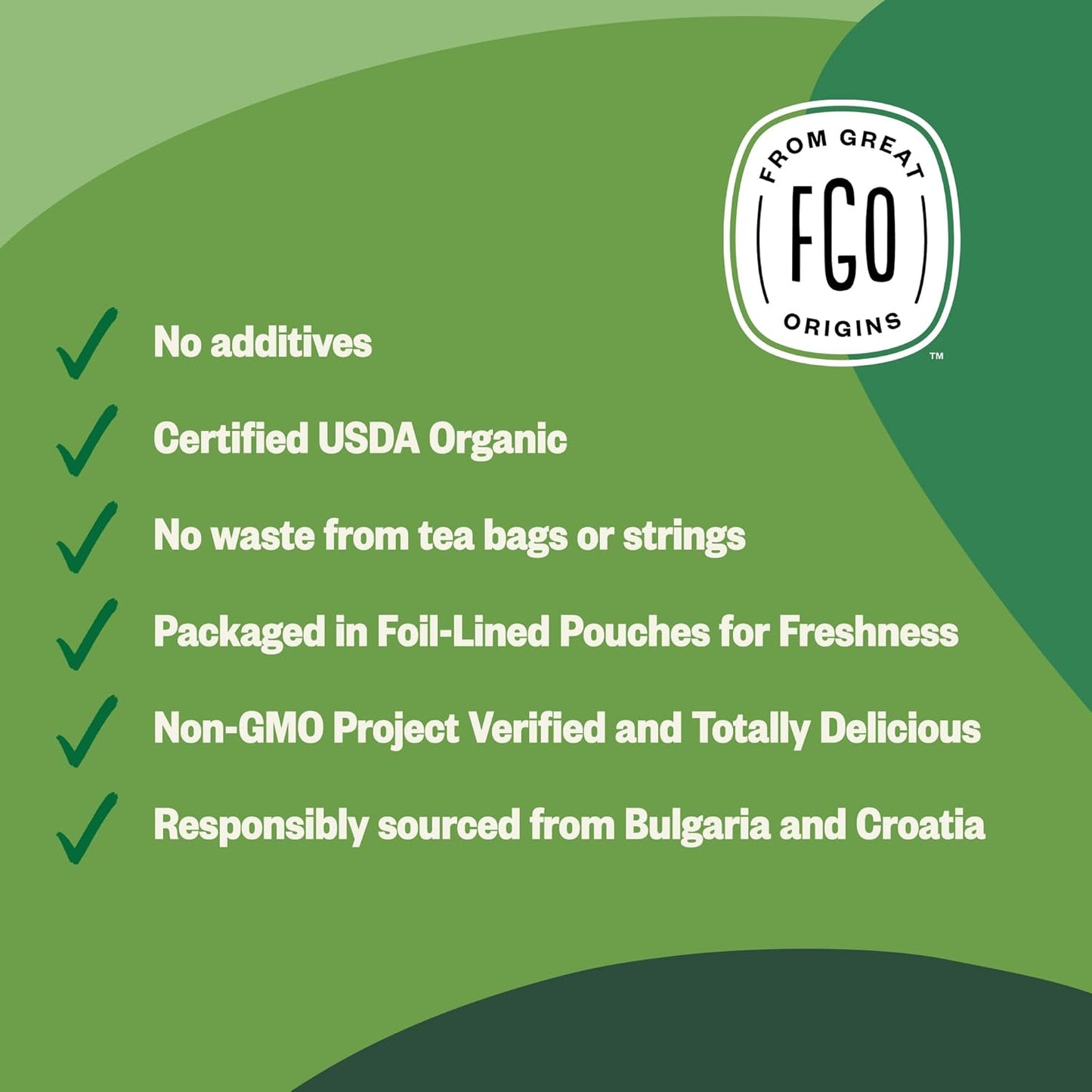 FGO Organic Nettle Leaf Tea, 100 Count, Eco-Conscious Tea Bags, Caffeine Free, Resealable Bag, Packaging May Vary (Pack of 1)