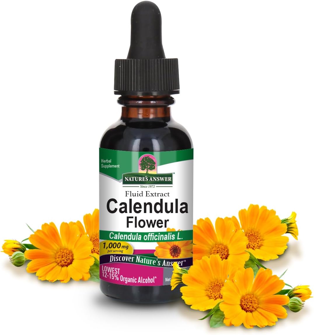Nature's Answer Calendula Flower with Organic Alcohol, 1-Fluid Ounce