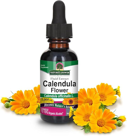 Nature's Answer Calendula Flower with Organic Alcohol, 1-Fluid Ounce