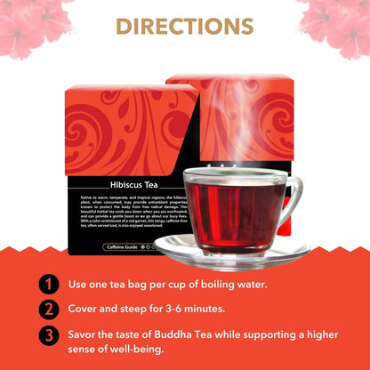 Buddha Teas Hibiscus Organic Herbal Tea, 18 Tea Bags