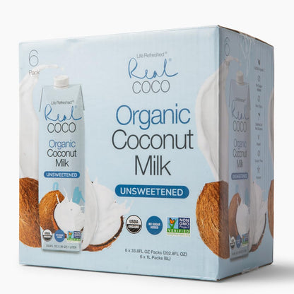 Real Coco Organic Original Coconut Milk Beverage, USDA Organic, No-Added Sugar, Plant Based, Dairy & Soy Free, Vegan, Keto and Paleo Friendly