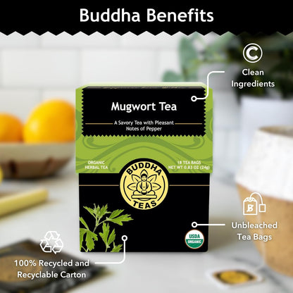 Buddha Teas - Chaga Tea - Organic Herbal Tea - For Cognitive Balance & Overall Health - With Chaga Mushroom, Antioxidants & B Vitamins - Caffeine Free - OU Kosher - 18 Tea Bags (Pack of 1)